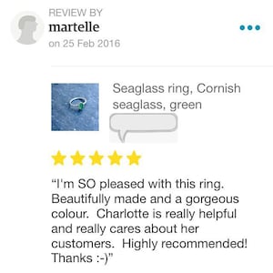 Sea glass ring, Cornish seaglass, engagement ring, sea glass stacking ring, white seaglass stack ring, mermaid ring, promise ring, proposal image 4