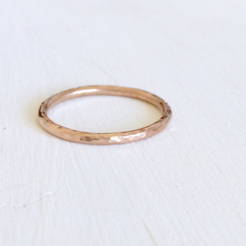 Rose gold wedding ring, 9ct rose gold wedding ring, solid rose gold fine band, rose gold wedding band, thin rose gold ring, delicate band image 1