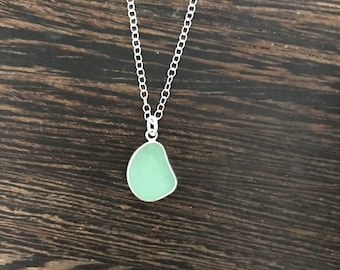 Sea glass necklace, sea glass jewelry, seaglass necklace, sea glass pendant, seaglass pendant, rare seaglass necklace, small seaglass charm