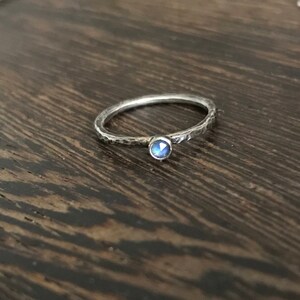 Moonstone ring, moonstone stack ring, rose cut moonstone ring, rustic stacking ring, rainbow moonstone, gemstone ring, June birthstone gift