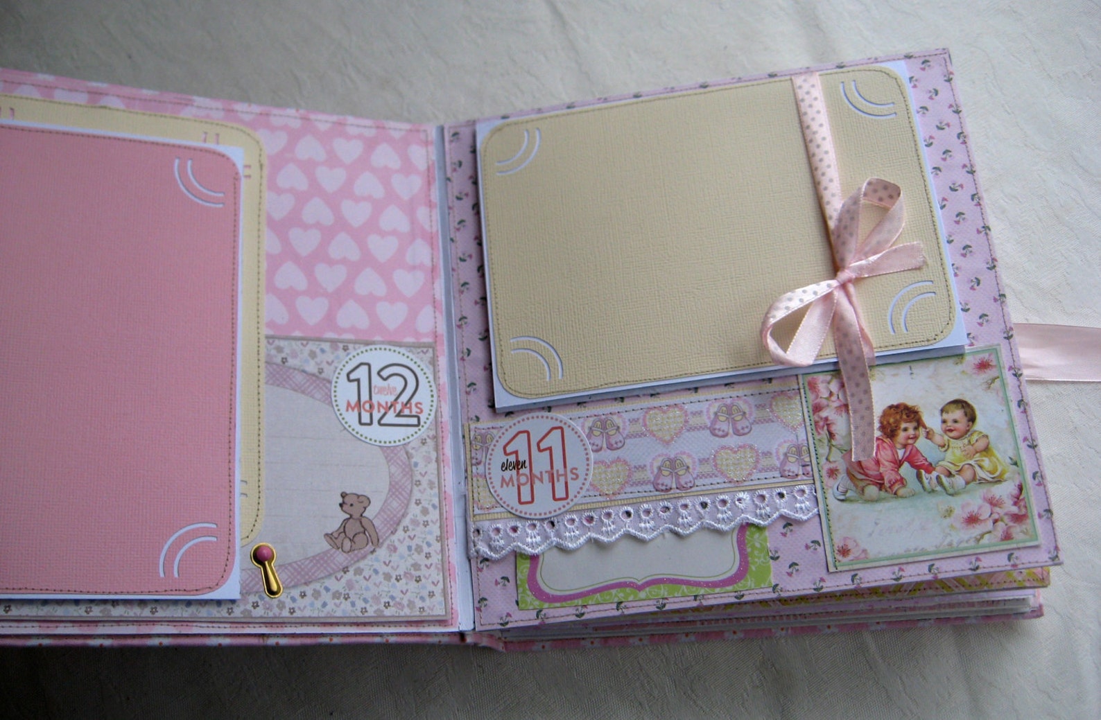 Personalized Baby's First Year Photo Album, Baby Girl Photo Memory Book,personalised First Year