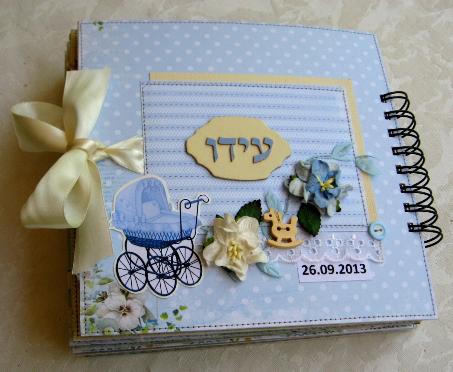 Baby Boy Mini Scrapbook Album, Baby Boy Mini Album, Baby Boy Scrapbook