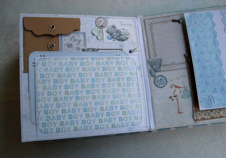 Teddy Bear Scrapbook, Baby Boy Scrapbook Album, Baby Album, Baby Memory
