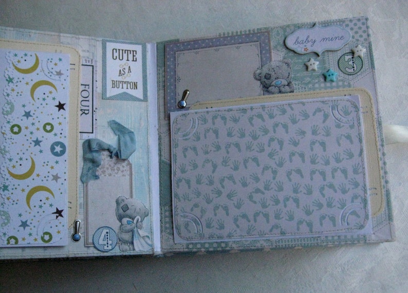 Teddy Bear Scrapbook, Baby Boy Scrapbook Album, Baby Album, Baby Memory