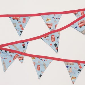 British fabric bunting - tea party - UK flags - street party celebrations