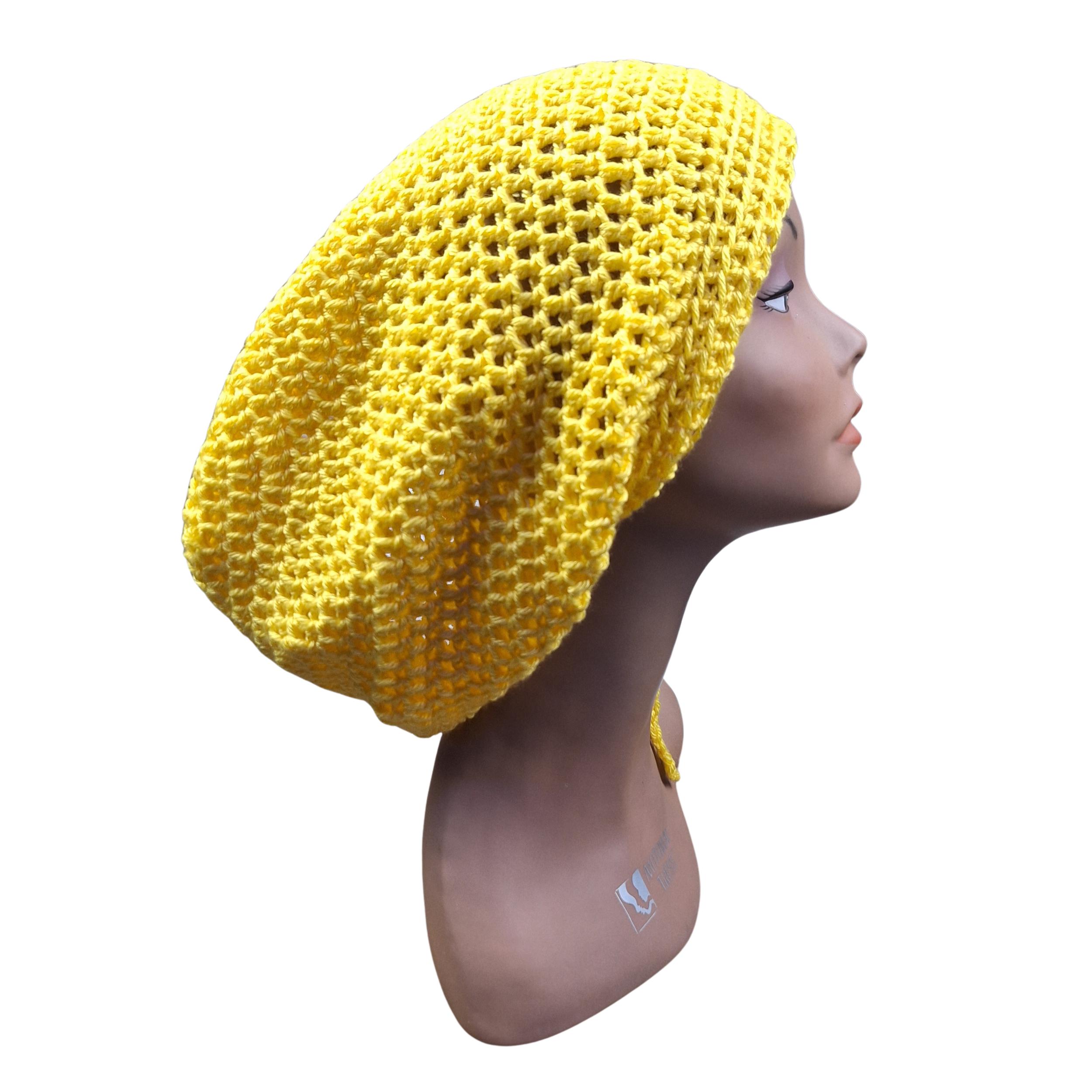 Yellow Drawstring Loc Tam | Slouchy Hat | Dreadlock Hat | Dreads | Loc ...