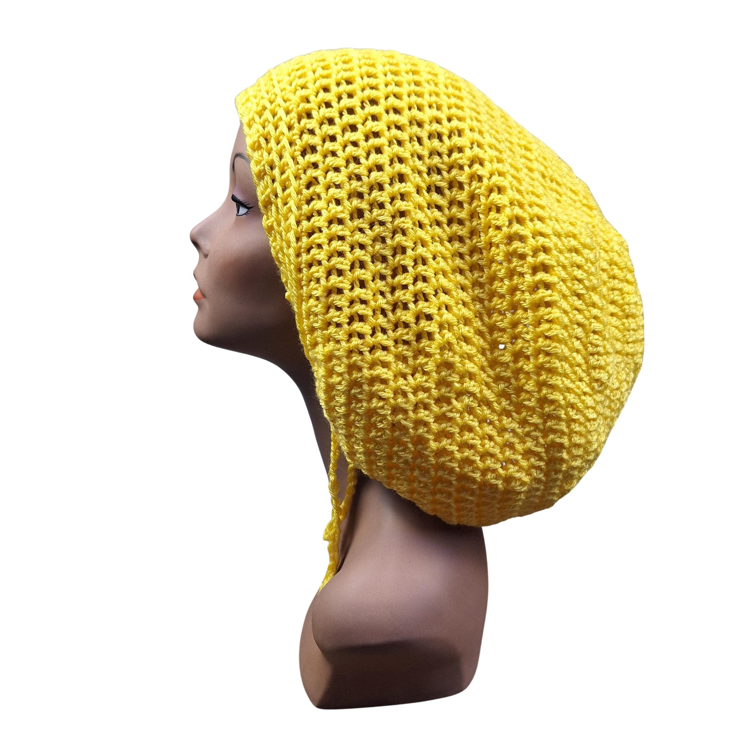 Yellow Drawstring Loc Tam | Slouchy Hat | Dreadlock Hat | Dreads | Loc ...