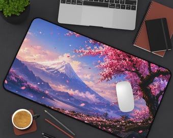 Tappetino da scrivania in stile fiori di ciliegio Sakura, ideale come regalo per casa, ufficio e gaming.