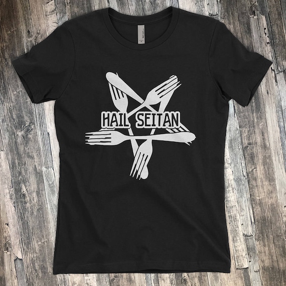 Hail Seitan Fork Pentagram T Shirt Hail Seitan Fork Pentagram T Shirt