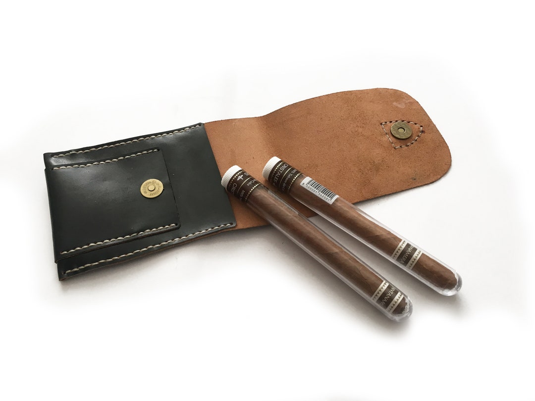 Cigar Leather Pouch / Leather Pouch / Cigar Accessories / Etsy
