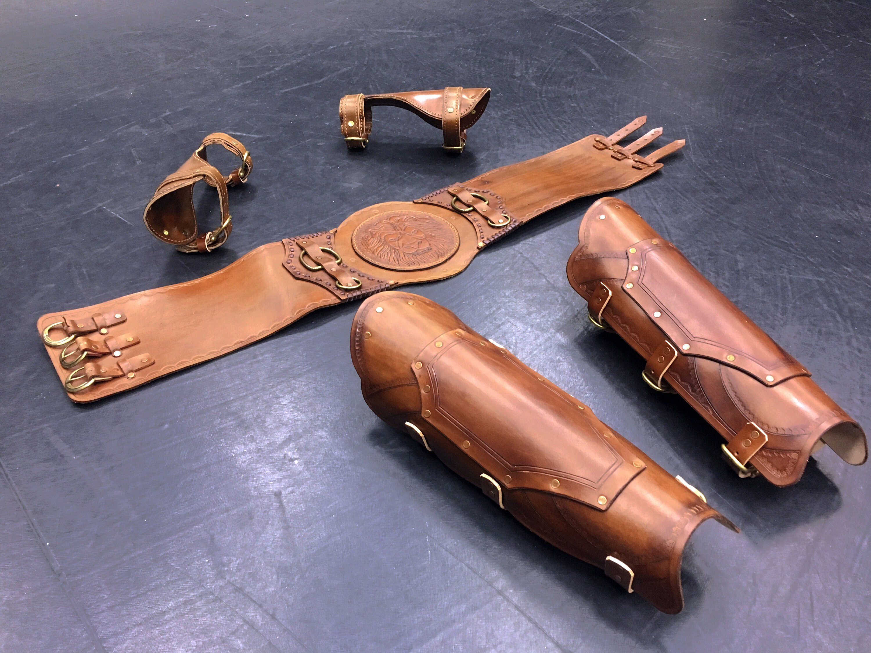 Gladiator Leather Set/ Leather Belt / Gladiator Accessories / Etsy