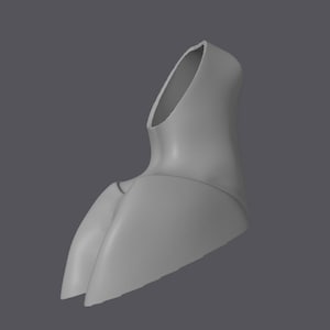 May include: A 3D-rendered, light gray sculpture with a curved, open-topped neck and a rounded base. The form has smooth, flowing lines and a minimalist aesthetic, suggesting a modern design.