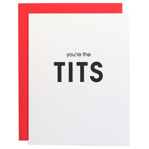 Eres las tetas - Tarjeta tipográfica
