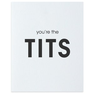 You're the Tits boekdruk kunstafdruk