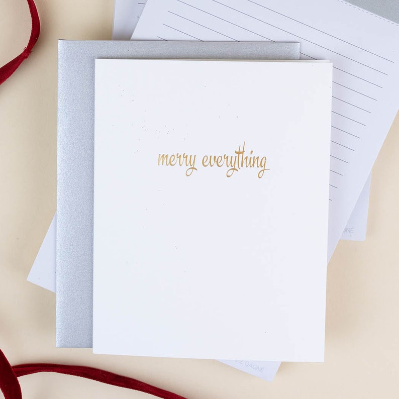 Merry Everything Letterpress Card zdjęcie 5
