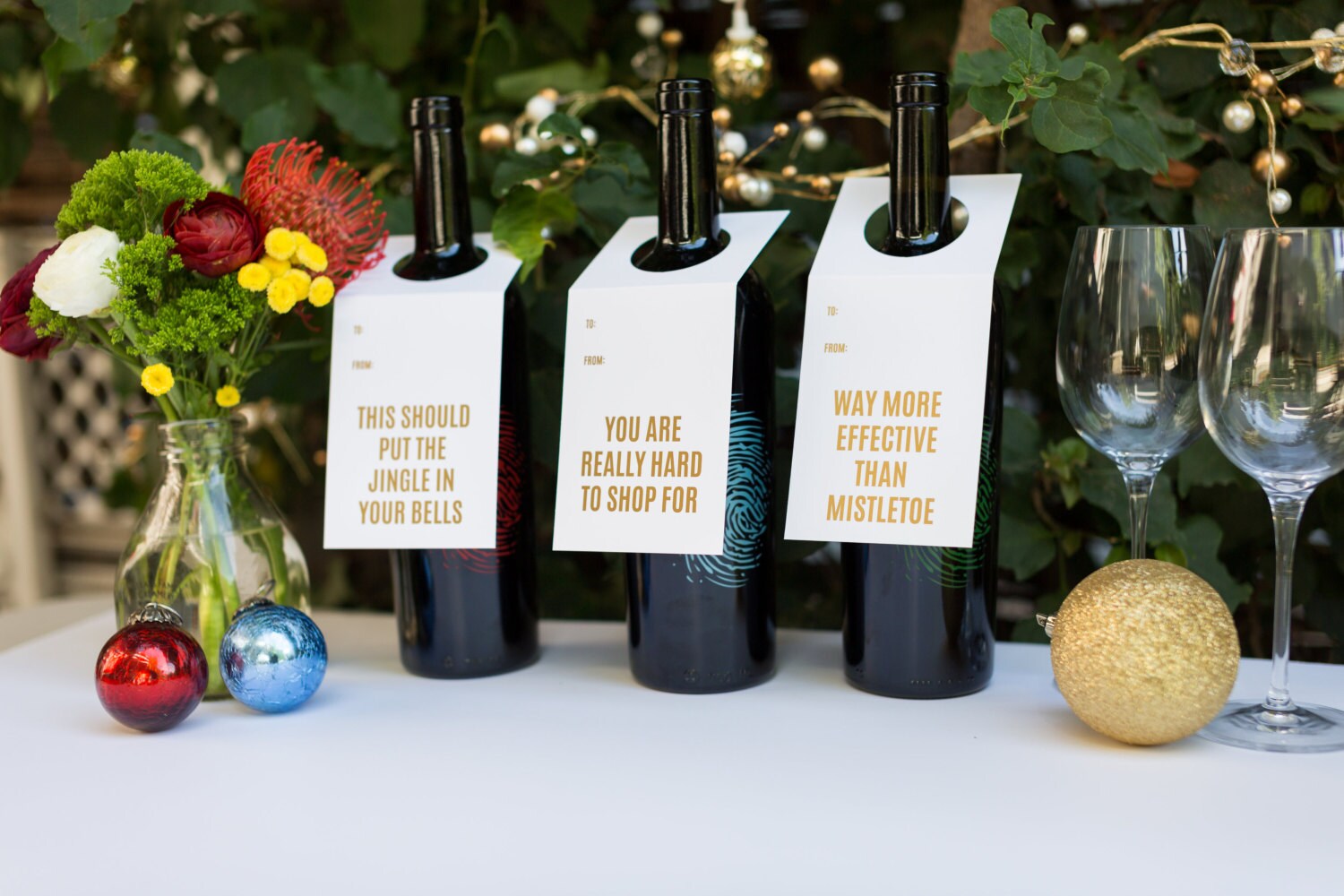 Wine Lover Gift. Funny. Holiday Wine and Spirit Tags Gold Etsy