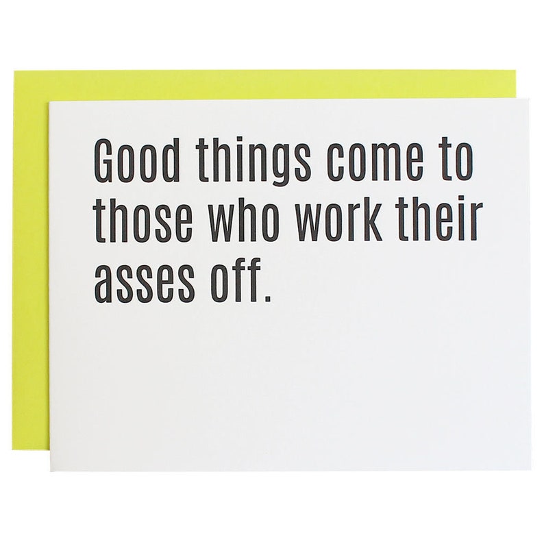 Good Things Come Letterpress Card image 1