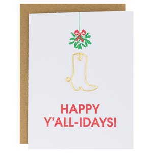Joyeuses fêtes de fin d'année - Carte typographique avec trombone