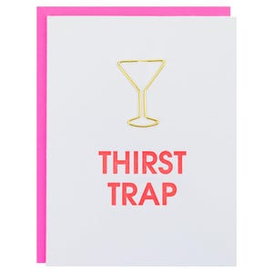 Piège à soif - Carte typographique pour martini avec trombone