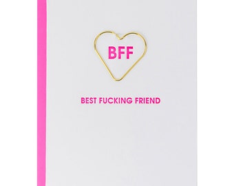 Best Ficker Friend - Paper Clip Letterpress Karte