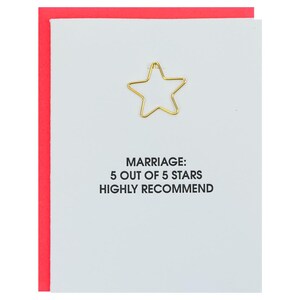 Ehe 5 von 5 Sternen. Sehr zu empfehlen - Star Paper Clip Letterpress Card
