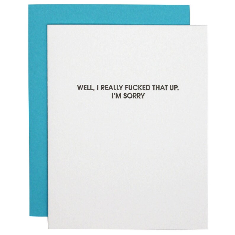 Really Fucked That Up Funny Letterpress Card