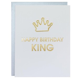 Carte typographique Happy Birthday King - Trombone couronne