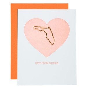 Amor de Florida - Tarjeta tipográfica con clip de papel