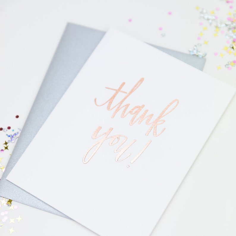 Thank You Rose Gold Foil Letterpress Card image 2