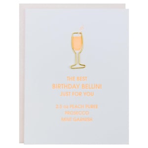 Best Birthday Bellini - paperclip boekdruk kaart