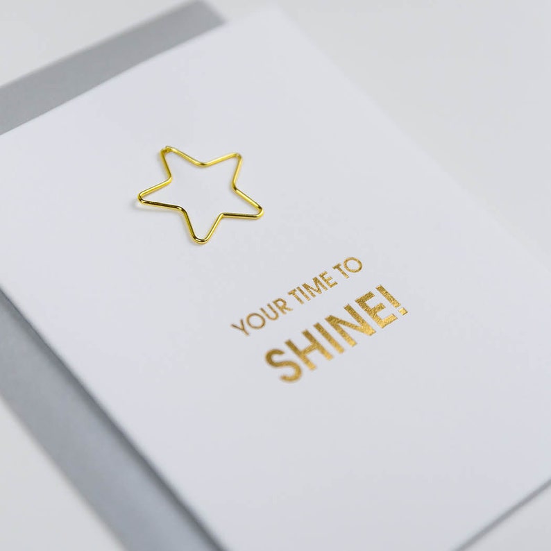 Your Time to Shine Star Paper Clip Letterpress Card image 8
