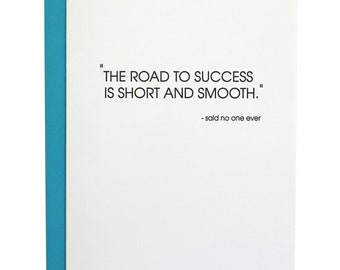Road to Success Encouragement Letterpress Card