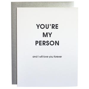 Tu sei la mia persona - Cartolina tipografica