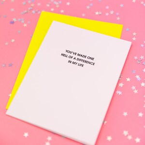 Hell of a Unterschied In meinem Leben - Letterpress Karte