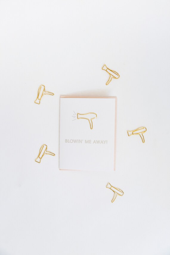 Congrats Paper Clip Letterpress Card Blowin/' Me Away