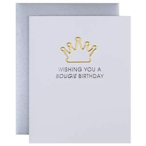 Je vous souhaite un anniversaire Bougie - Carte typographique avec trombone