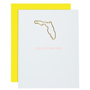 Wish You Were Here Florida - Carta tipografica con graffetta