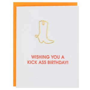 Je vous souhaite un bon anniversaire - Carte typographique avec trombone