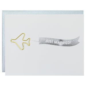 Bannière Just Married - Carte typographique avec trombone
