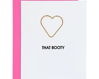 Love That Booty Paper Clip Letterpress Card