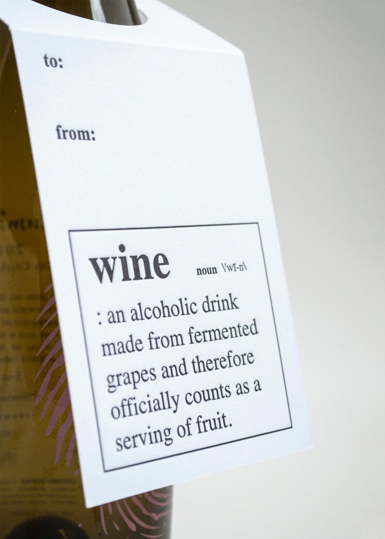 Wine Lover Gift. Funny Wine Tag. Wine Definition Wine & Etsy
