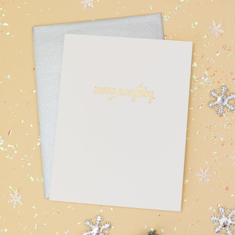 Merry Everything Letterpress Card zdjęcie 3