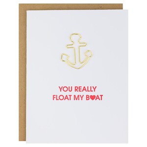 Vous faites vraiment flotter mon bateau - Carte typographique avec trombone