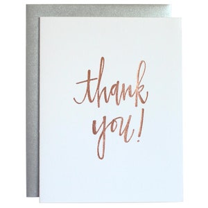 Thank You Rose Gold Foil Letterpress Card image 1