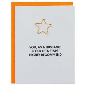 Sie als Ehemann, 5 von 5 Sternen. Sehr zu empfehlen - Büroklammer Letterpress Card