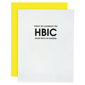 HBIC Head Bitch In Charge - Carte typographique