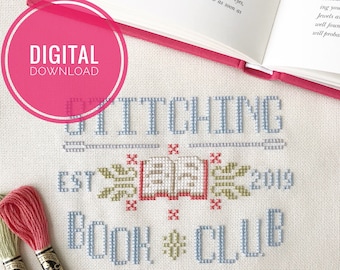 Stitching Book Club Logo pattern download