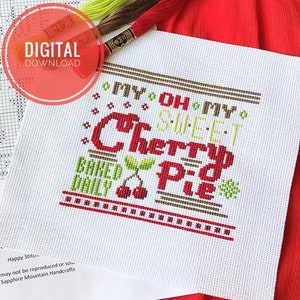 Cherry Pie cross stitch pattern download