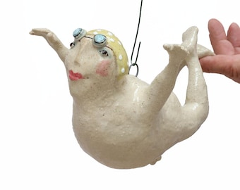 When you float freely in the sky - hanging ceramic sculpture, The "Parallel World" collection from Cela37, Dorota Urbaniak-Pelka , hand made