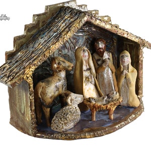 Christmas is coming - a large nativity scene from the Cela37 collection -  Ceramic sculpture - Christmas